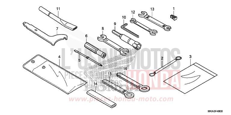 OUTILS de NC750X "Méca" SWORD SILVER METALLIC (NHA95) de 2017